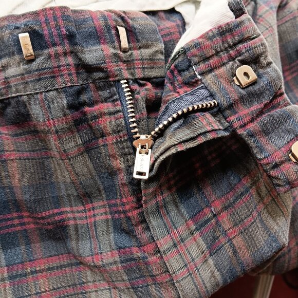 30W True Vintage 1960's Plaid Cotton Ivy league Shorts Side Buttons Golfer Prep - Picture 6 of 7